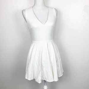 going steady white backless skater dress